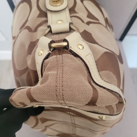 EUC Large Coach Carly Slouch Bag Purse Brown Signature Cs Print 2007 - Picture 9 of 13